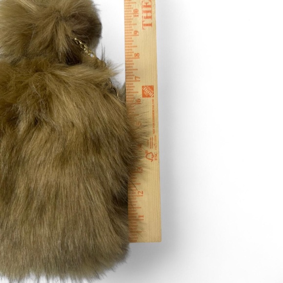 Faux Fur Chain Shoulder Bag - Brown - Picture 5 of 5